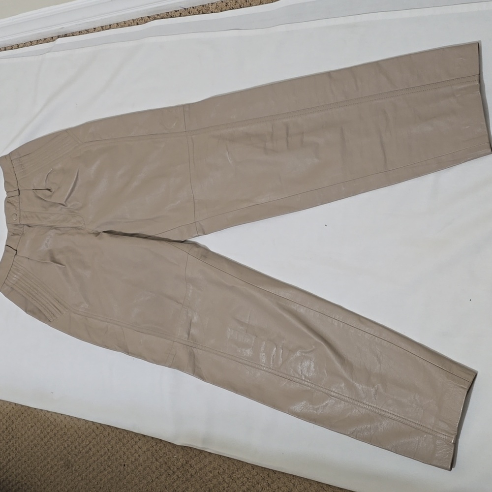 Suzelle 100% Leather‎ Tan Vintage Pants 6